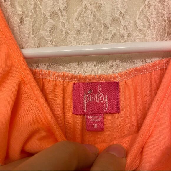 Pinky girls coral ruffle long sleeveless hi low maxi summer dress lace trim 10 - Picture 4 of 7